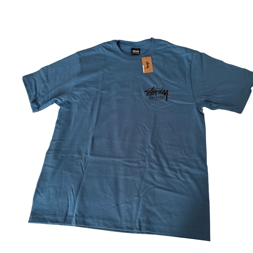 NWT Stussy Bangkok Chapter Tee Blue Men's Size M Logo Graphic T-Shirt